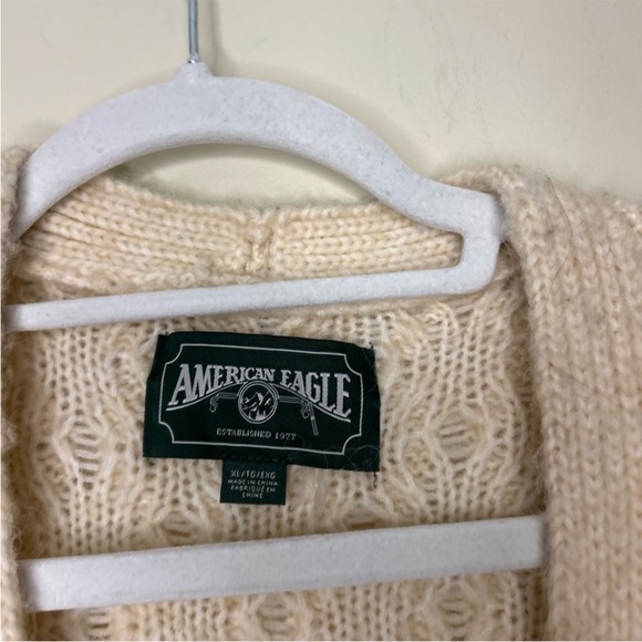 American Eagle Wool Blend Cable Knit Cardigan Sz XL - Picture 5 of 9